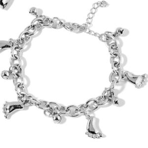 St. Steel Charm Bracelet